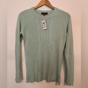 Karen Scott Cable-Knit Pullover Sweater Mint Green Size XS